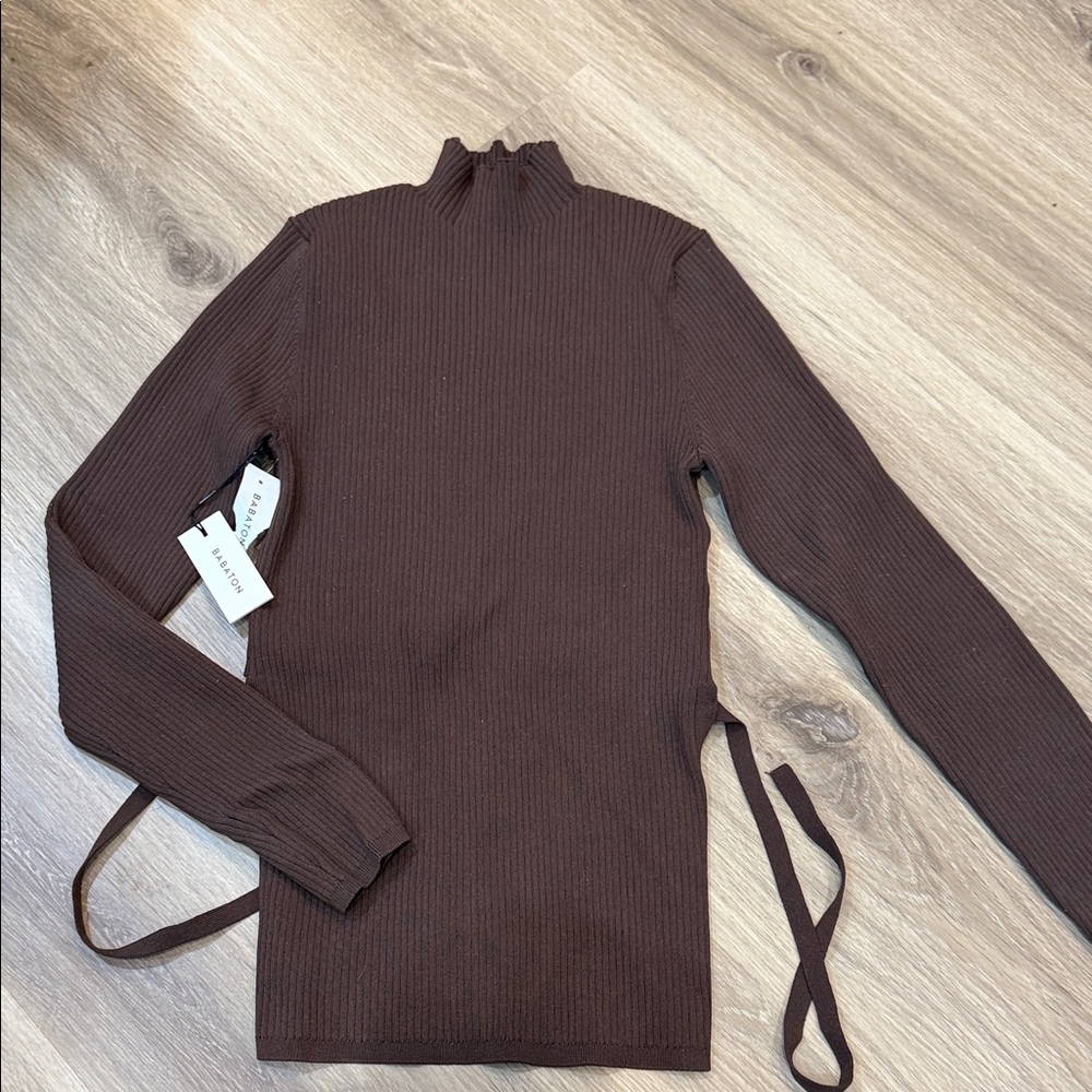 Babaton Brown sculpt-knit Ambrosia sweater size M
